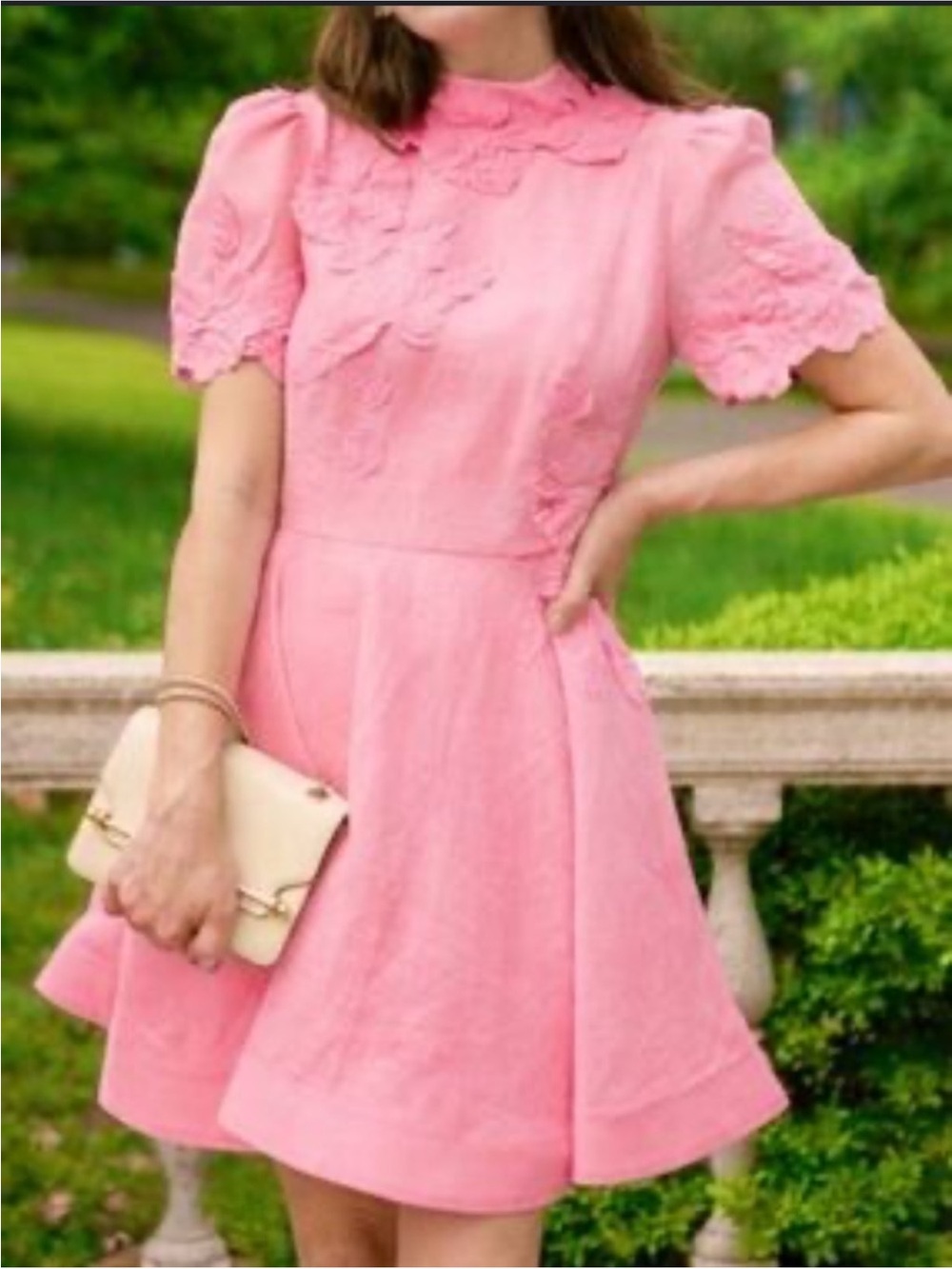 ANTONIO MELANI Iris 3D Floral Fit Flare Dress